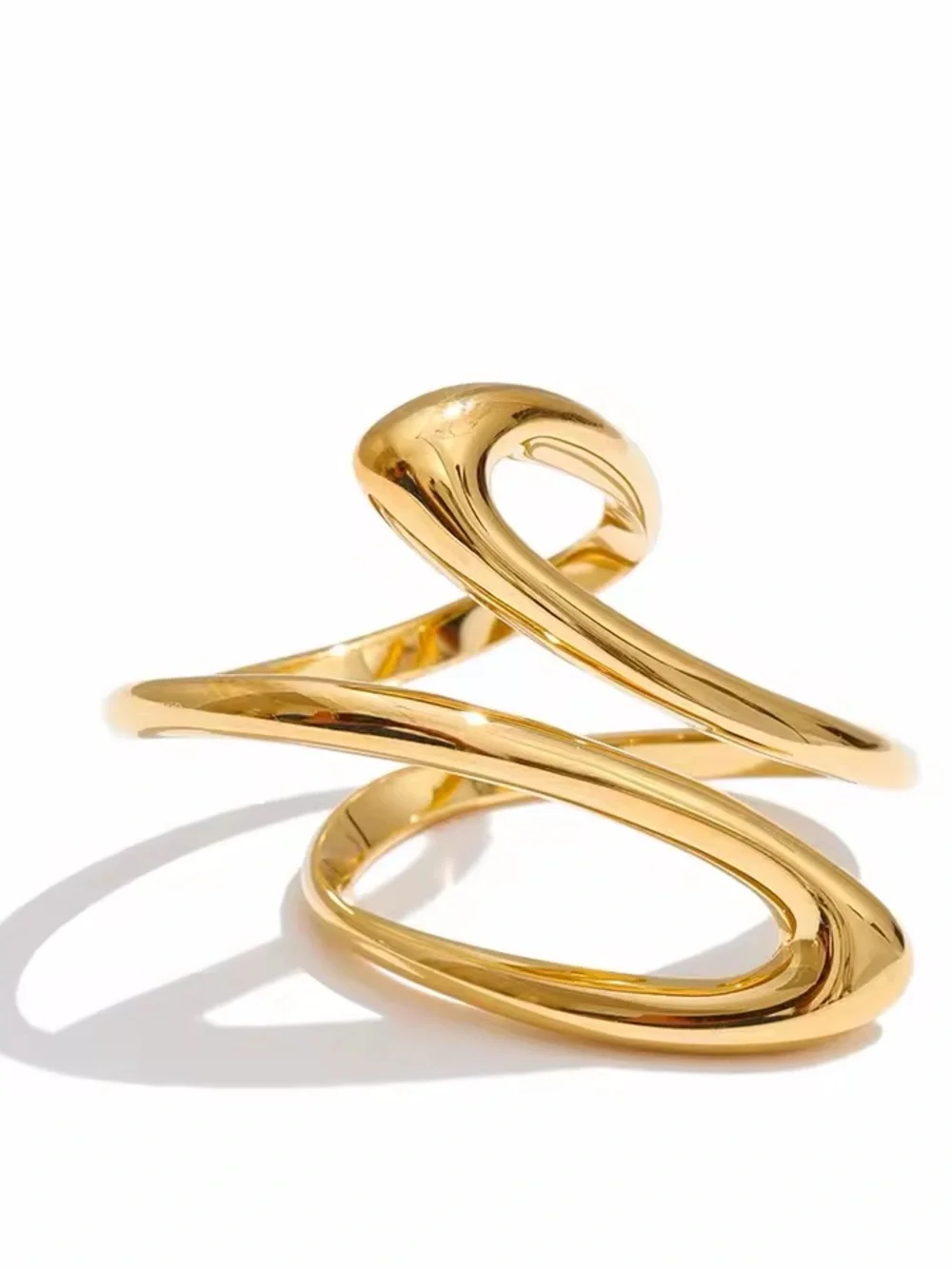 Gold color Sculptural Wrap Ring — Women's Fashion Ring